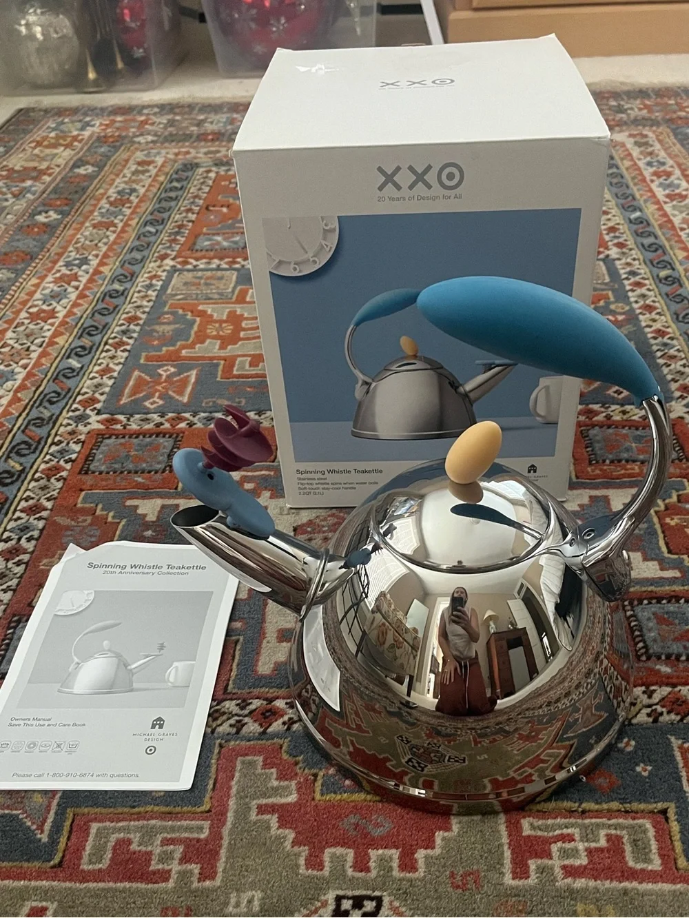 NIB Michael Graves 20th Anniversary Spinning Whistle Teakettle NEW